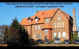Zawiadomienie o zwołaniu XV sesji Rady Gminy Człuchów na dzień 20 grudnia 2019...