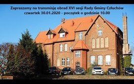 Zawiadomienie o zwołaniu XVI sesji Rady Gminy Człuchów na dzień 30 stycznia 2020...