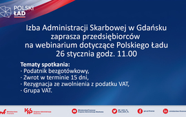 Zaproszenie do udziału w webinarium dotyczącym Polskiego Ładu